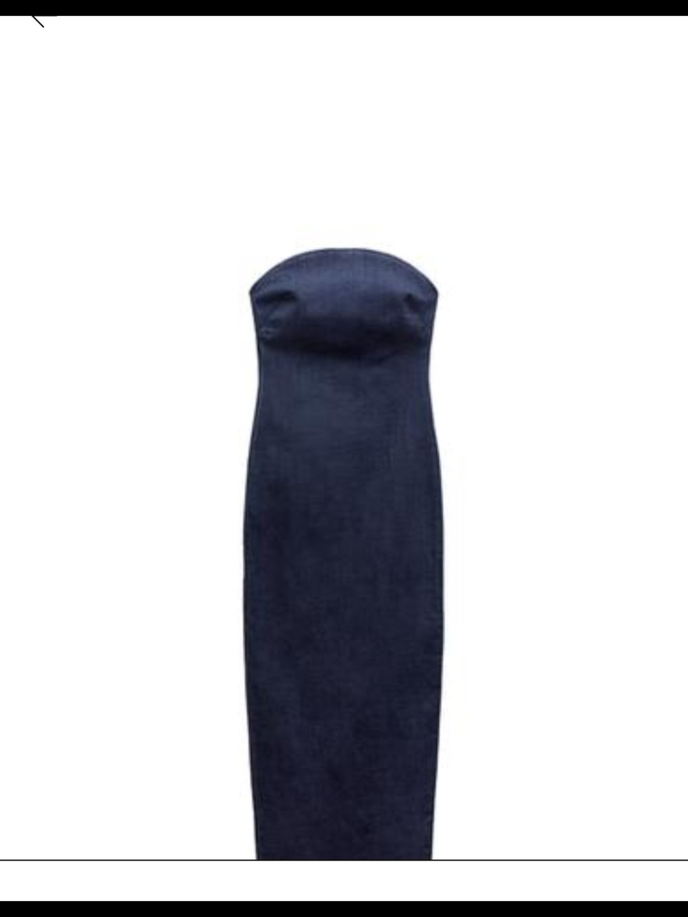Zara Blue Denim Strapless Dress With Raw Hem